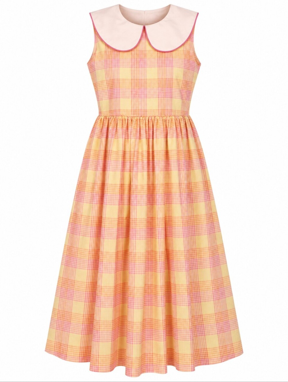 COPPER KEY | Vintage Pastel Gingham Peter Pan Collar Easter Dress | Girls 14